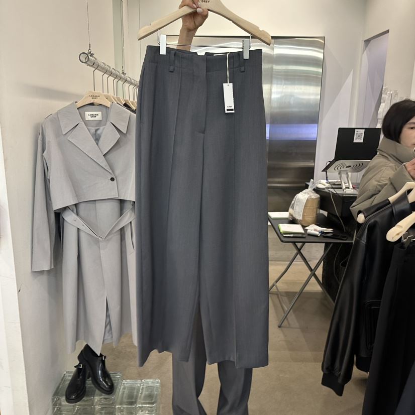 LAMAGIEPIE直郵韓國代購女裝新款25春夏真品時尚人氣休閑褲LAMAGIE GREY休閑褲