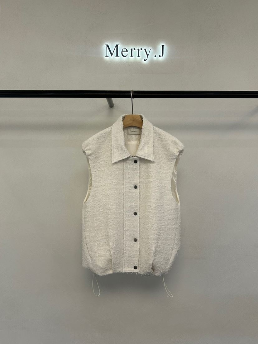 MERRY-J韓國直郵東大門實拍女裝新品熱賣25春夏馬甲粗花呢MERRY-J馬甲