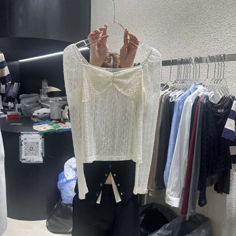 LESSEN韓國直郵女裝新款職業人氣真品時尚推薦25春夏襯衫蕾絲衫LESSEN襯衫/蕾絲衫