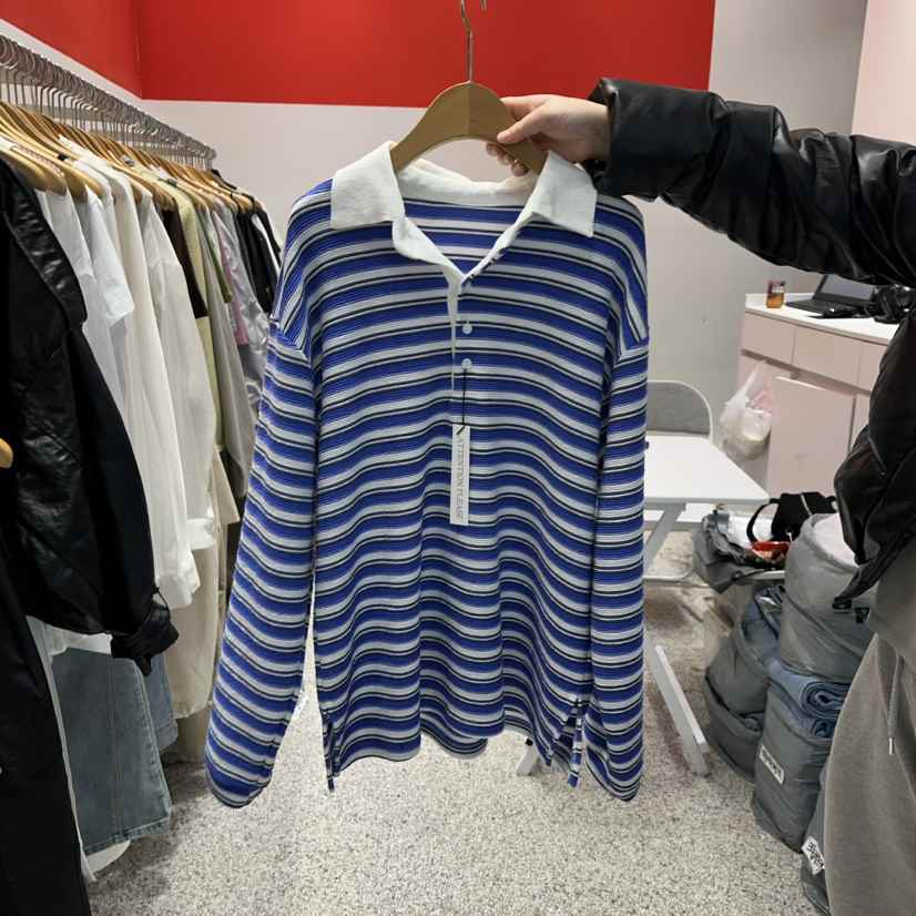 ATPZ韓國直郵東大門實拍女裝新品休閑推薦職業真品25春夏長袖T恤ATTENTION PLEAES長袖T恤