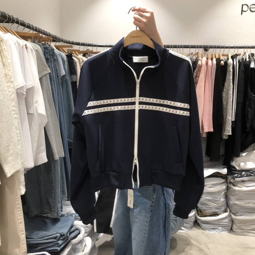 ALMOND PEPE韓國直郵女裝新品時尚真品職業休閑熱賣衛衣拉鏈ALMOND PEPE衛衣