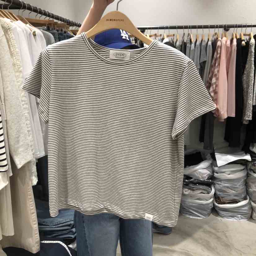 ALMOND PEPE韓國直郵東大門實拍女裝新品熱賣時尚25春夏T恤ALMOND PEPET恤