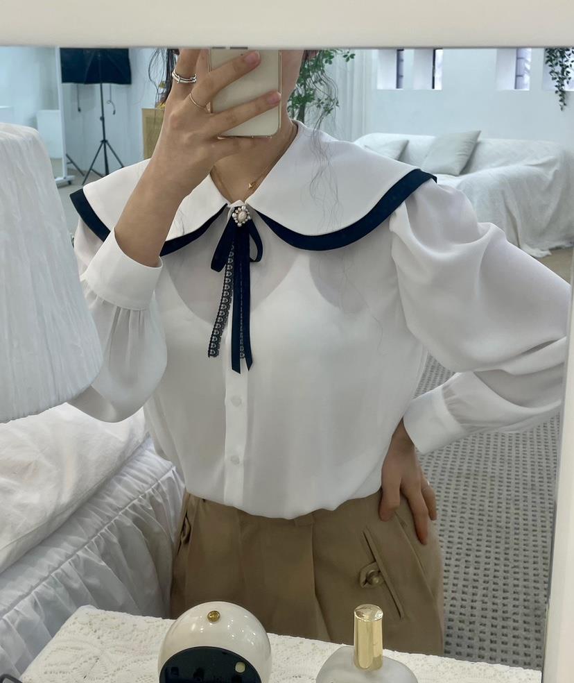 AVEC-OT韓國直郵東大門實拍女裝新款真品熱賣時尚襯衫蕾絲衫AVEC-OT襯衫/蕾絲衫