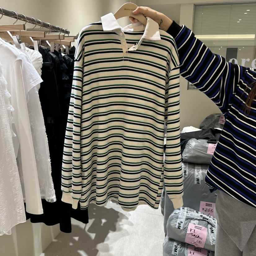 MOREMORE直郵韓國代購㊣女裝新品推薦熱賣25春夏休閑長袖T恤more more長袖T恤