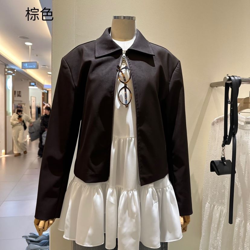 MOREMORE韓國㊣直郵東大門代購女裝新品時尚熱賣職業夾克皮革more more夾克