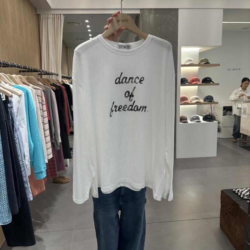 STAYFELT/OF NOTE直郵韓國代購㊣女裝新品推薦長袖T恤復古OF NOTE/STAYFELT長袖T恤
