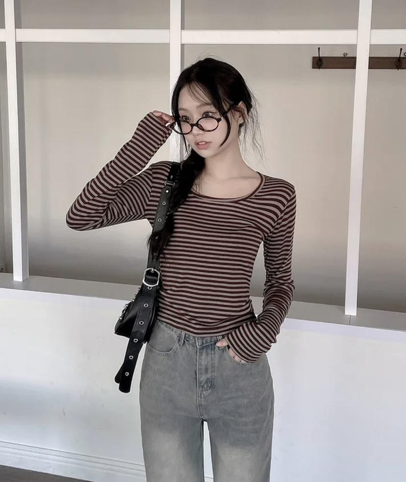 EOMPIT韓國直郵㊣女裝新款25春夏職業熱賣休閑人氣推薦長袖T恤EOMPIT長袖T恤