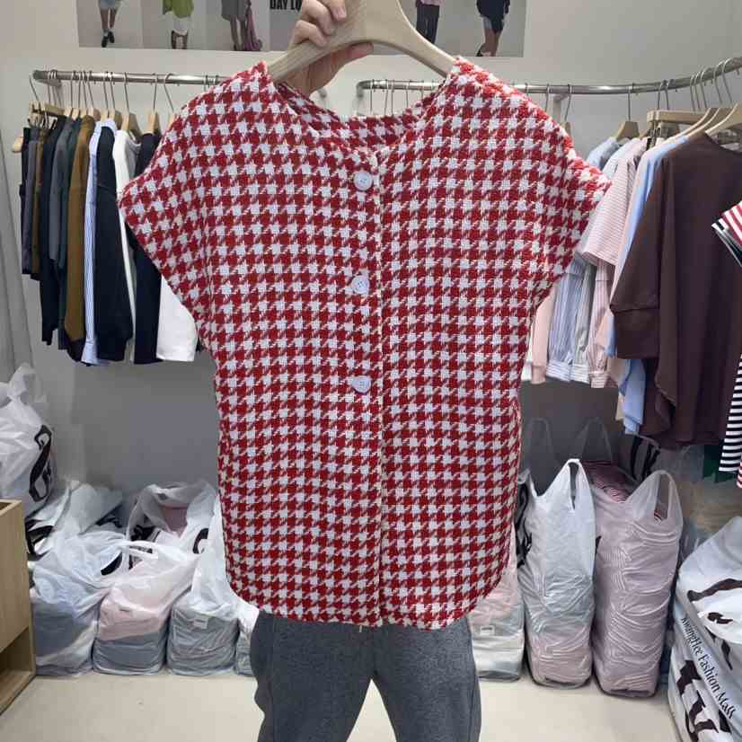 DA YLOG韓國㊣直郵東大門代購女裝新品時尚熱賣馬甲粗花呢DA YLOG馬甲