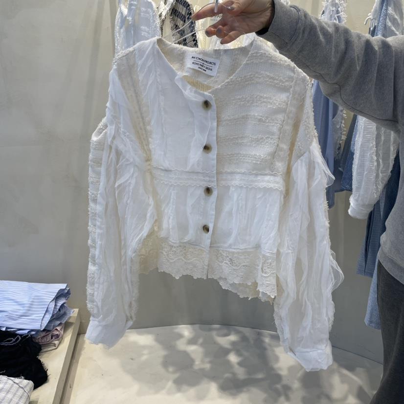 ECHOPARTY韓國㊣直郵東大門代購女裝新品熱賣25春夏襯衫蕾絲衫ECHOPARTY襯衫/蕾絲衫