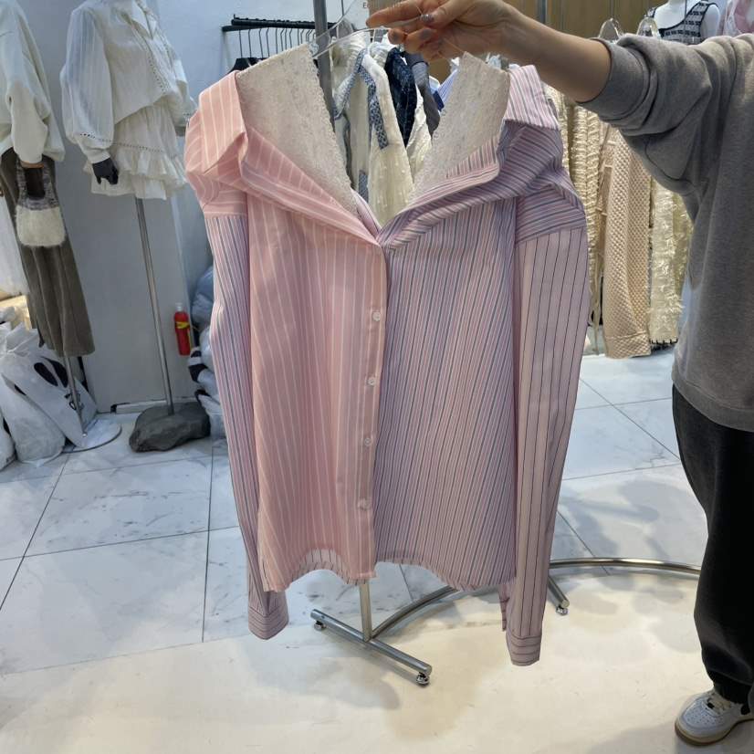 ECHOPARTY直郵韓國代購㊣女裝新品熱賣職業時尚推薦襯衫蕾絲衫ECHOPARTY襯衫/蕾絲衫