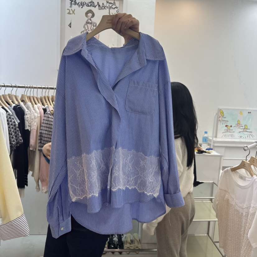 ABLESTUDIO直郵韓國代購㊣女裝新品熱賣人氣25春夏襯衫蕾絲衫ABLE STUDIO襯衫/蕾絲衫