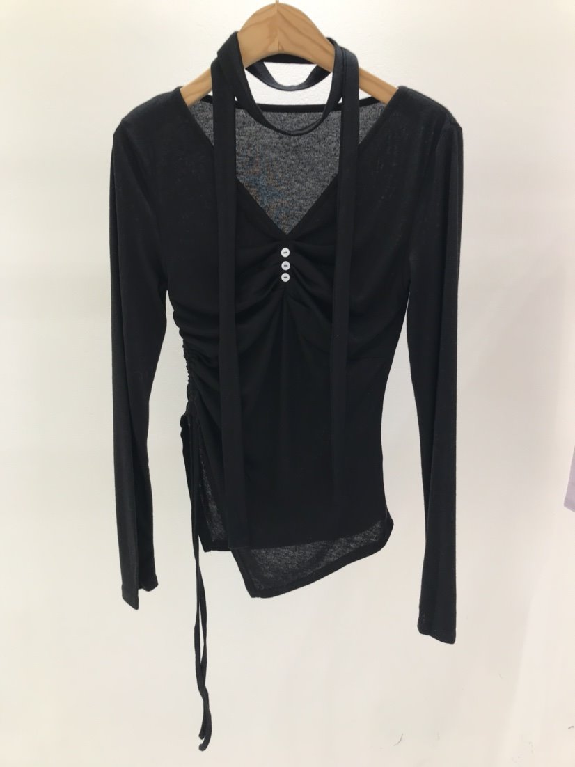 KC MARKET韓國直郵㊣東大門實拍女裝新品推薦針織衫含脖帶KC MARKET針織衫