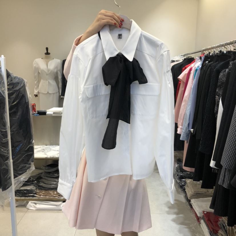 INNO韓國㊣直郵東大門代購女裝新品推薦25春夏襯衫蕾絲衫含領帶INNO襯衫/蕾絲衫