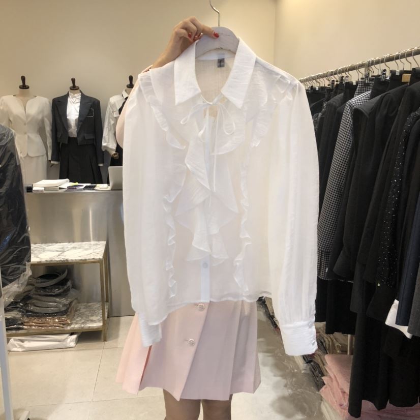 INNO韓國直郵㊣女裝新品休閑25春夏時尚人氣熱賣襯衫蕾絲衫INNO襯衫/蕾絲衫