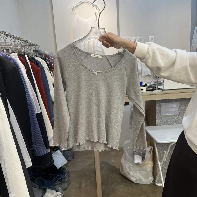PLOVER直郵韓國代購㊣女裝新品休閑熱賣25春夏推薦時尚長袖T恤PLO_VER長袖T恤