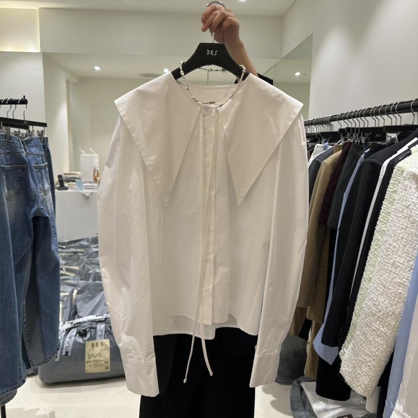BES韓國㊣直郵東大門代購女裝新品推薦休閑時尚25春夏襯衫蕾絲衫BES襯衫/蕾絲衫
