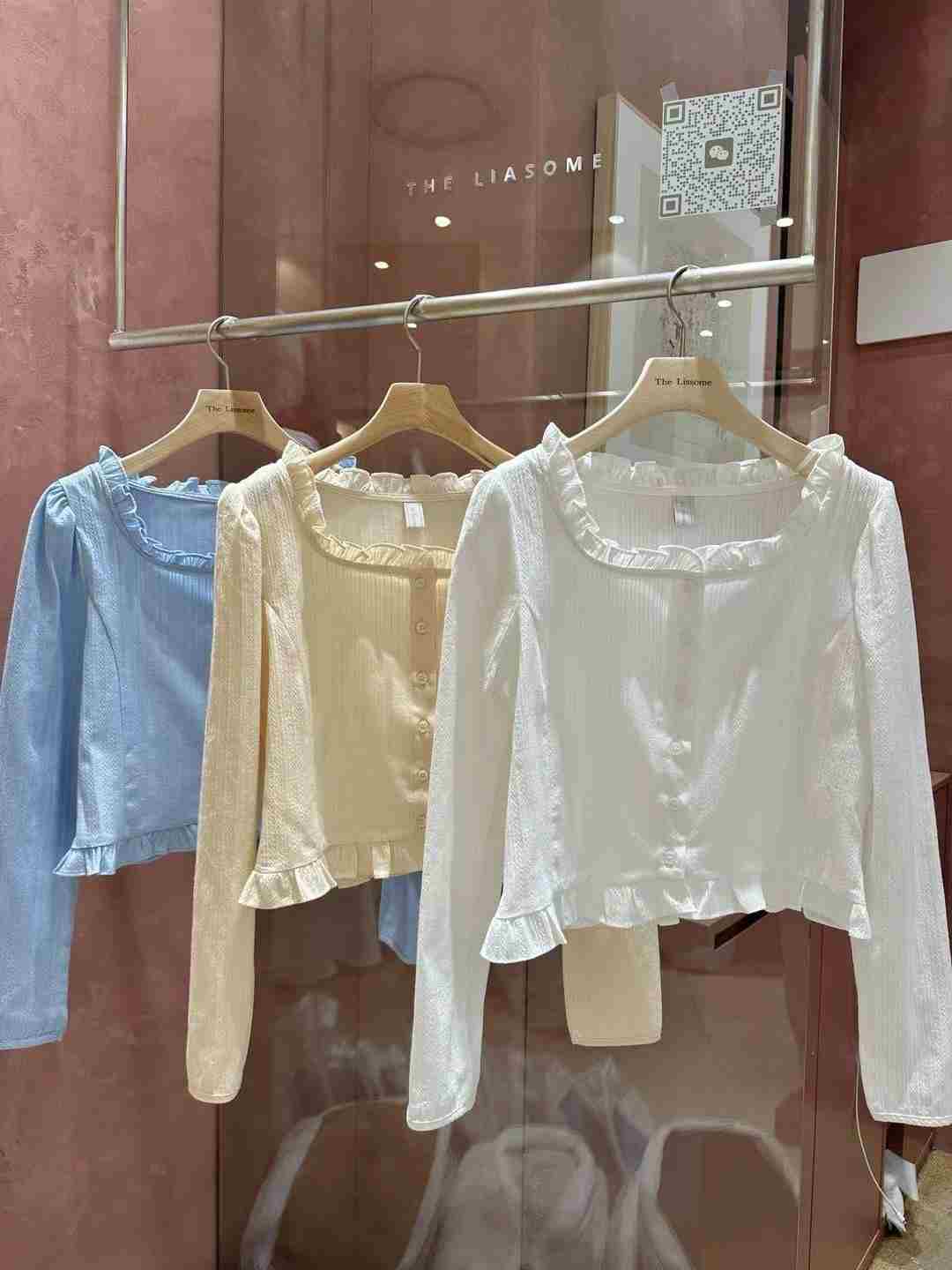 THE LIASOME韓國直郵㊣女裝新款休閑熱賣推薦時尚襯衫蕾絲衫THE LIASOME襯衫/蕾絲衫