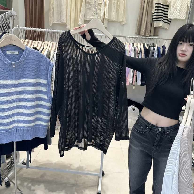 J&amp;C韓國代購女裝新品人氣推薦熱賣真品時尚休閑長袖T恤J&C/J.BLANC長袖T恤