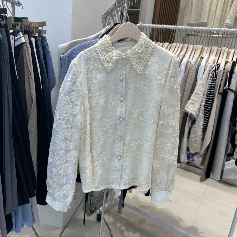J&amp;C韓國直郵女裝新款休閑人氣熱賣25春夏真品襯衫蕾絲衫J&C/J.BLANC襯衫/蕾絲衫