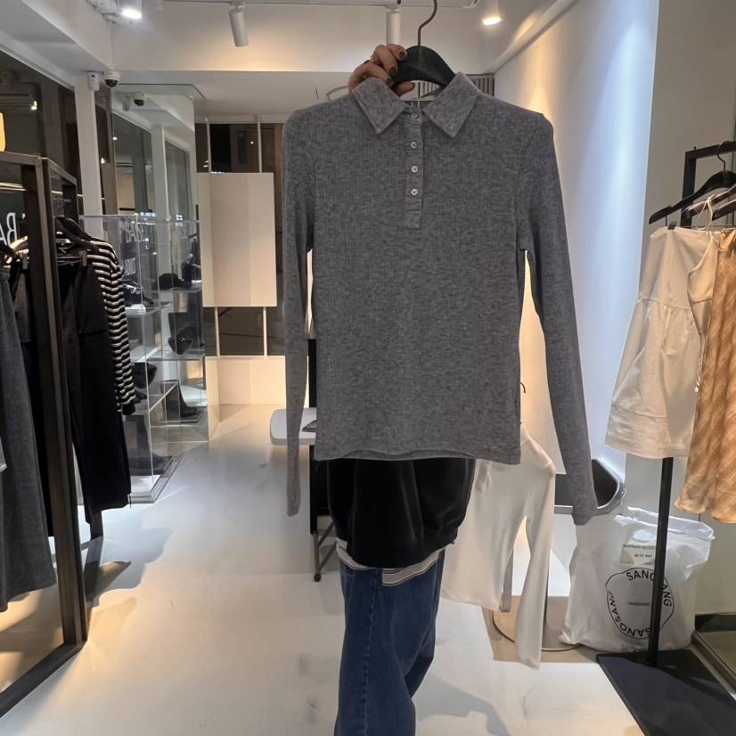 PLAT BASE直郵韓國代購㊣女裝新品職業人氣熱賣休閑長袖T恤PLAT BASE長袖T恤