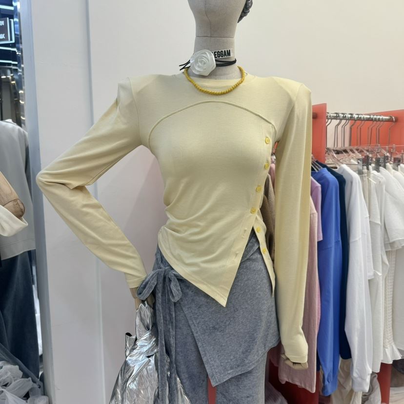 SAEGGAM直郵韓國代購㊣女裝新品25春夏推薦熱賣休閑長袖T恤SAEGGAM長袖T恤