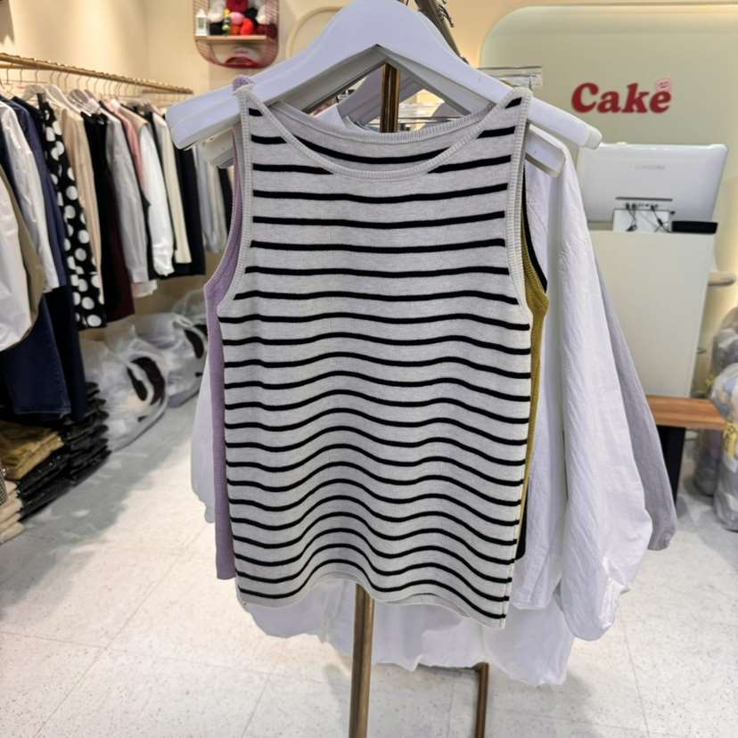 CAKE直郵韓國代購㊣女裝新款熱賣休閑人氣25春夏時尚吊帶背心CAKE吊帶/背心