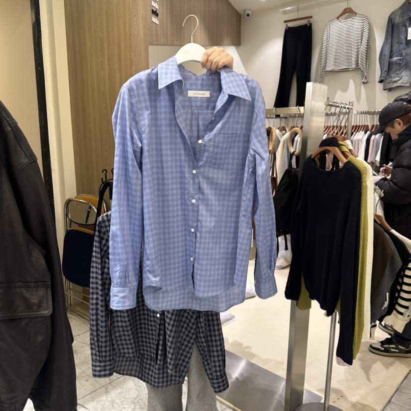 THE SIGNATURE直郵韓國代購㊣女裝新款25春夏襯衫蕾絲衫格紋THE SIGNATURE襯衫/蕾絲衫