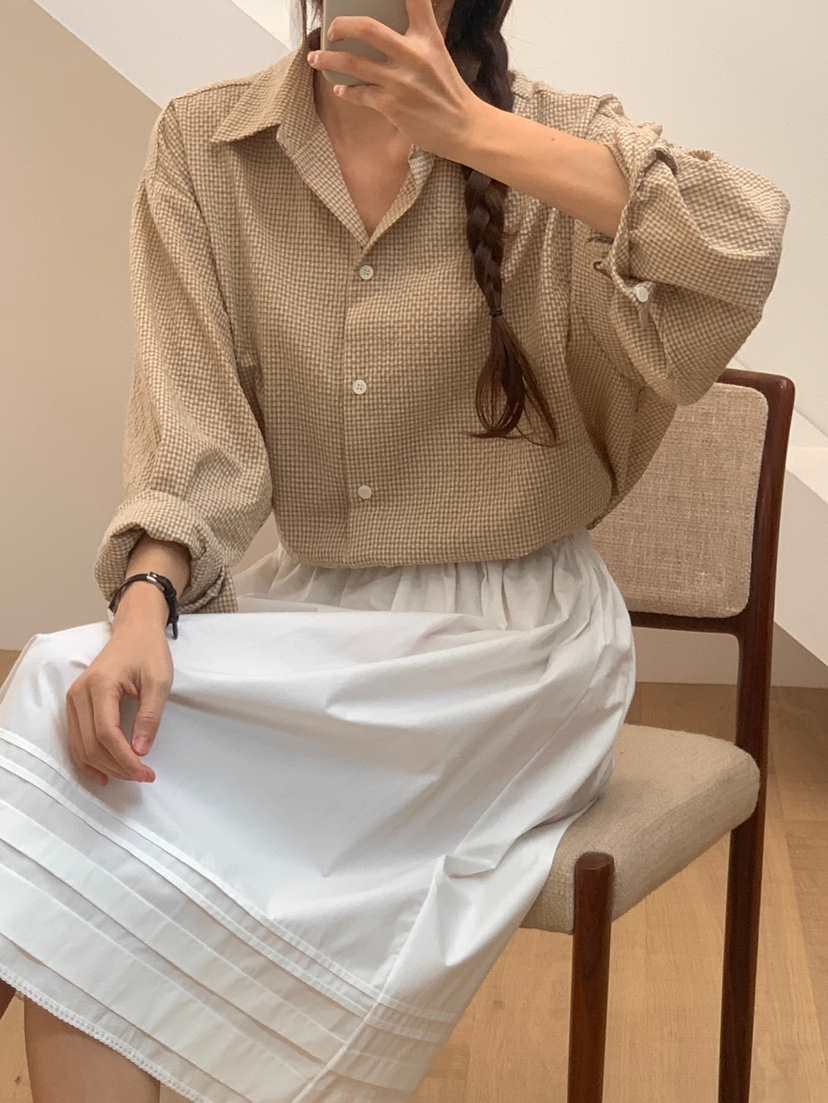 WOOD韓國直郵㊣女裝新款推薦休閑人氣職業熱賣25春夏襯衫蕾絲衫WOOD襯衫/蕾絲衫