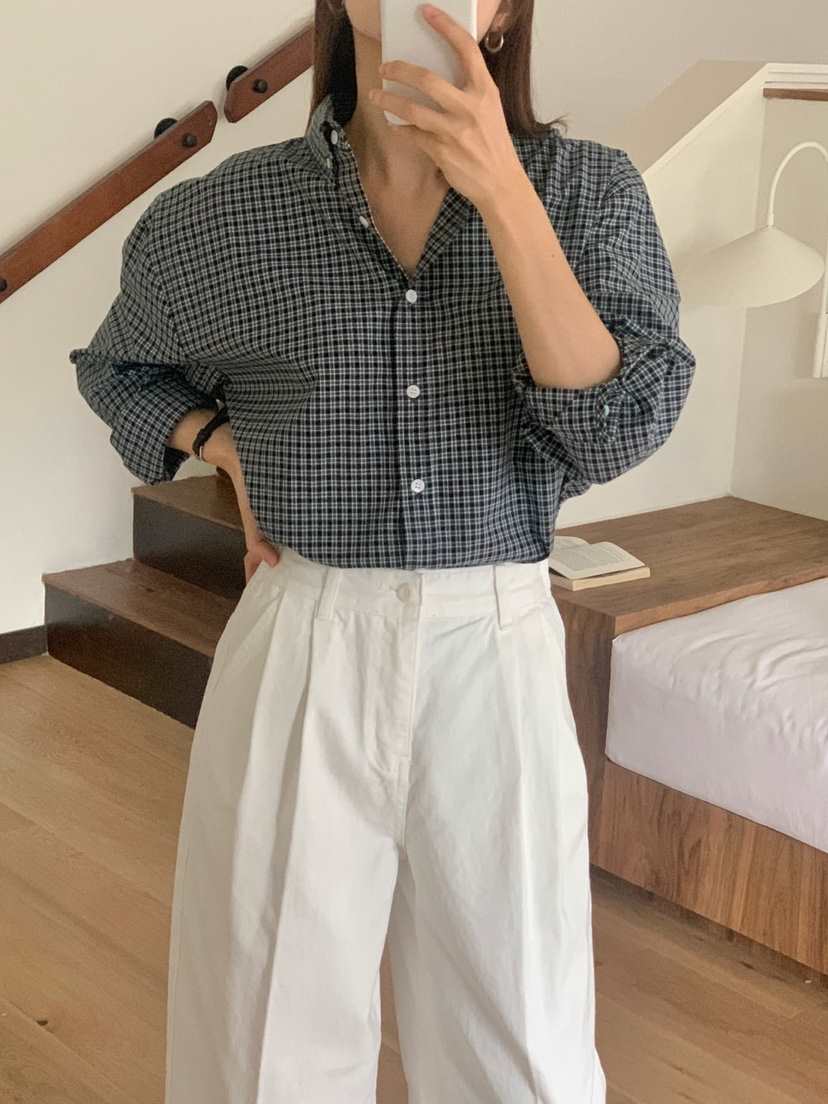 WOOD韓國直郵㊣女裝新款休閑推薦人氣職業時尚熱賣襯衫蕾絲衫WOOD襯衫/蕾絲衫