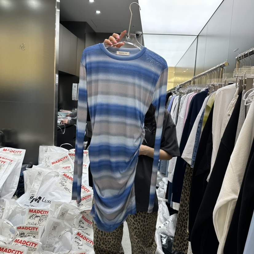 MADCITY直郵韓國代購㊣女裝新款25春夏熱賣職業人氣連衣裙褶皺MADCITY連衣裙