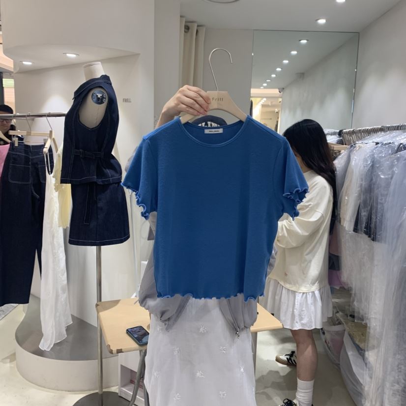 FRILL韓國直郵㊣東大門實拍女裝新款25春夏時尚人氣推薦T恤FRILLT恤