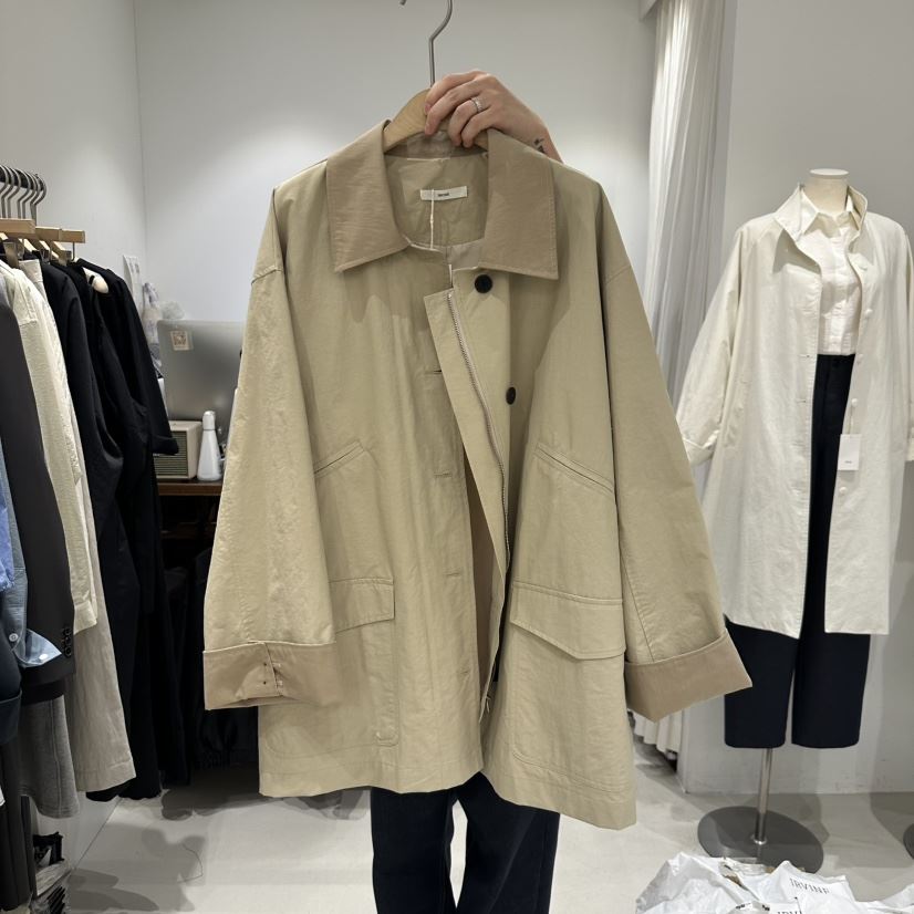 IRVINE韓國直郵㊣東大門實拍女裝新品25春夏職業人氣長款風衣IRVINE長款風衣