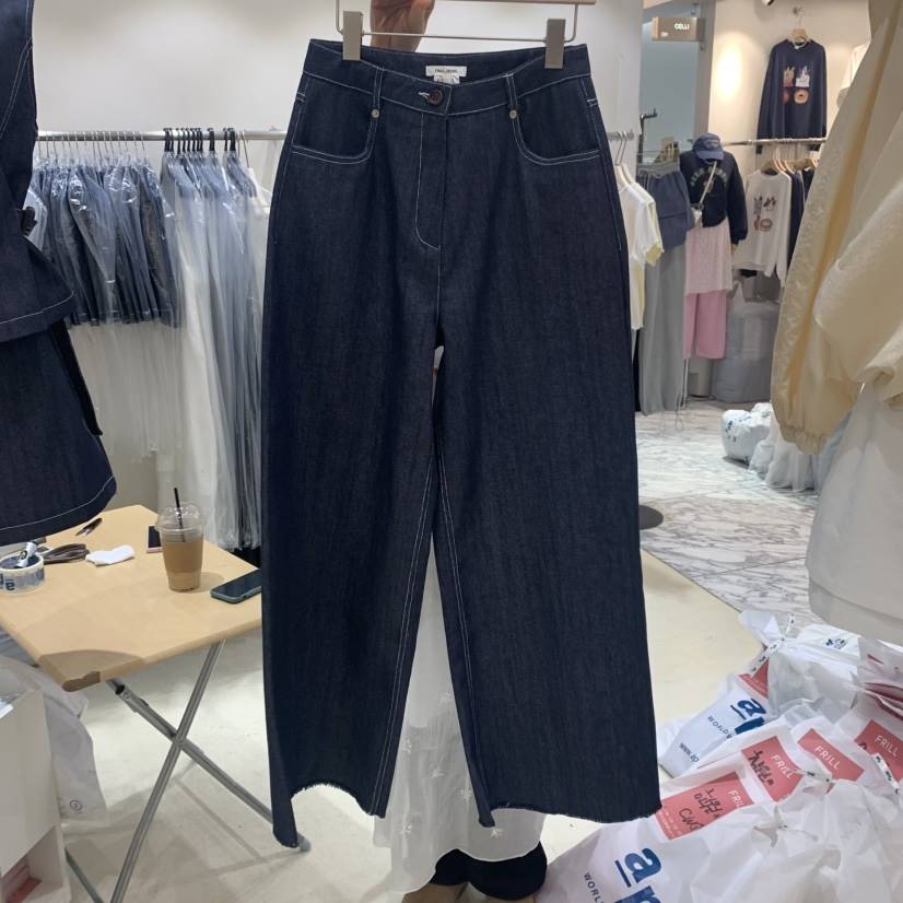 FRILL韓國㊣直郵東大門代購女裝新款人氣休閑推薦時尚牛仔褲FRILL牛仔褲