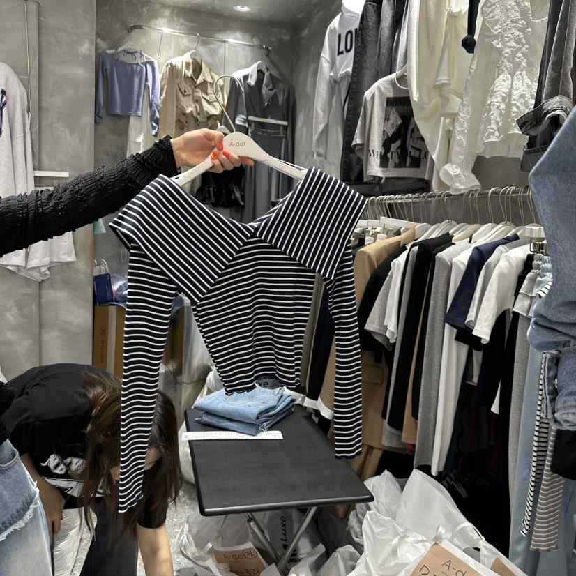 A-DEL韓國直郵㊣女裝新品25春夏職業時尚休閑熱賣人氣長袖T恤A-DEL長袖T恤