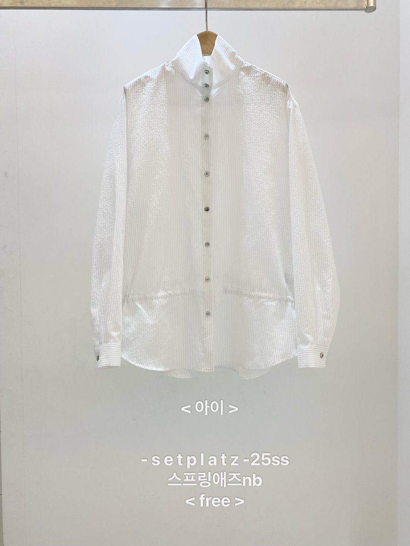 SETPLATZ東大門直郵女裝新品時尚推薦熱賣25春夏襯衫蕾絲衫PLATZCLASSIC襯衫/蕾絲衫