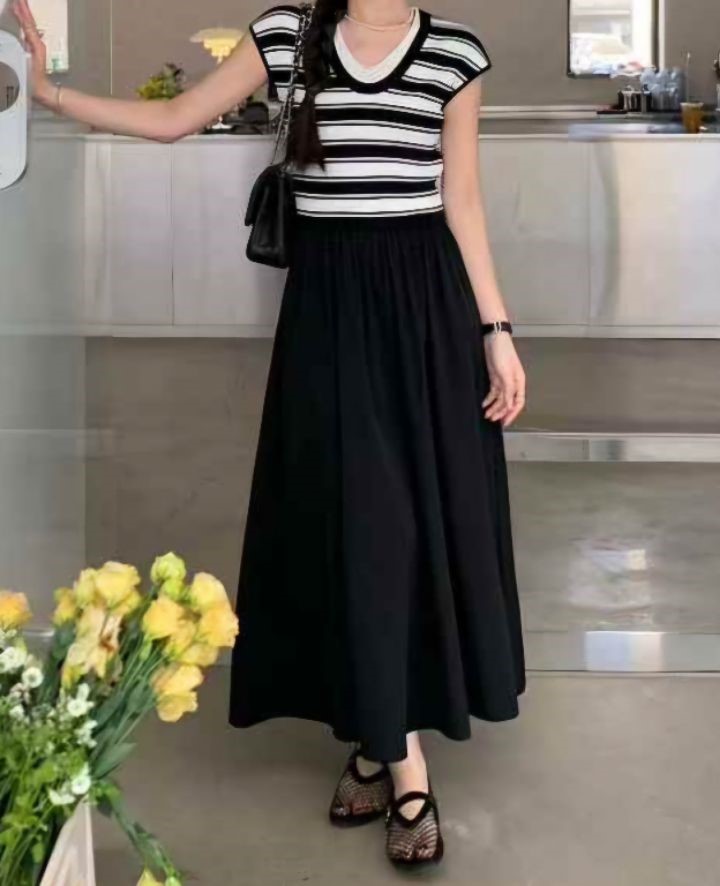 FEMME韓國直郵㊣東大門實拍女裝新品人氣休閑職業連衣裙長款FEMME連衣裙