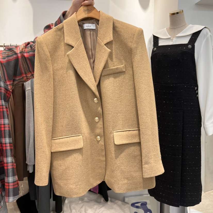 DUPLO直郵韓國代購㊣女裝新品休閑職業推薦熱賣人氣夾克羊毛DUPLO夾克