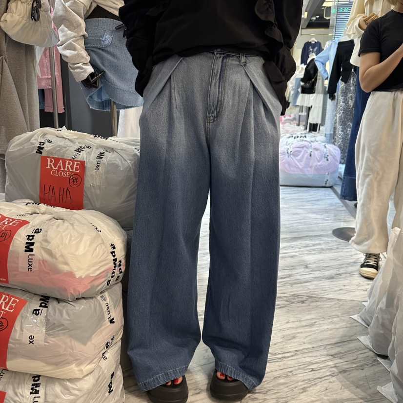RARE CLOSET直郵韓國代購㊣女裝新款25春夏時尚人氣牛仔褲RARE CLOSET牛仔褲