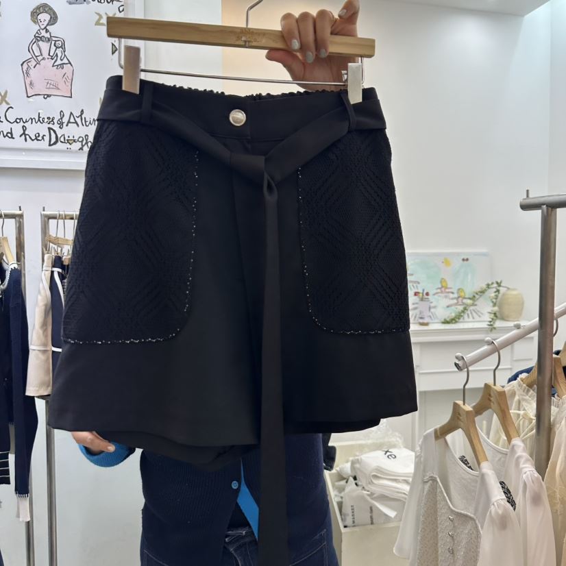 ABLESTUDIO韓國直郵㊣女裝新款25春夏人氣職業短褲含腰帶蕾絲ABLE STUDIO短褲
