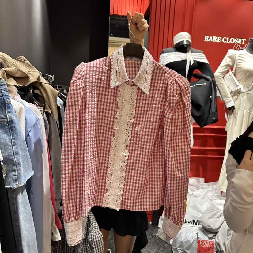 RARE CLOSET韓國直郵㊣女裝新款時尚25春夏職業襯衫蕾絲衫RARE CLOSET襯衫/蕾絲衫