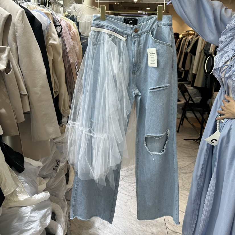 CHEAP-CHIC韓國直郵㊣東大門實拍女裝新品推薦職業牛仔褲套裝CHEAP-CHIC/CHARLES THE SECOND牛仔褲
