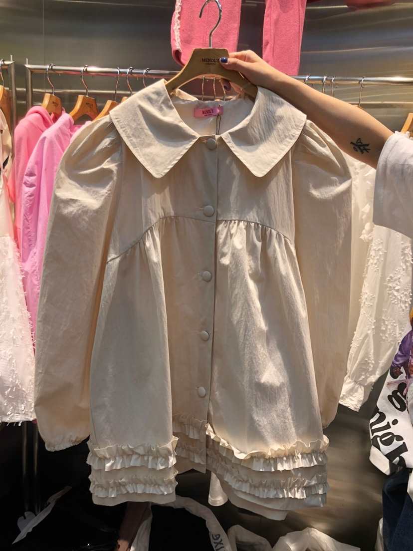 MENDL S韓國直郵㊣東大門實拍女裝新品人氣時尚襯衫蕾絲衫MENDL S襯衫/蕾絲衫