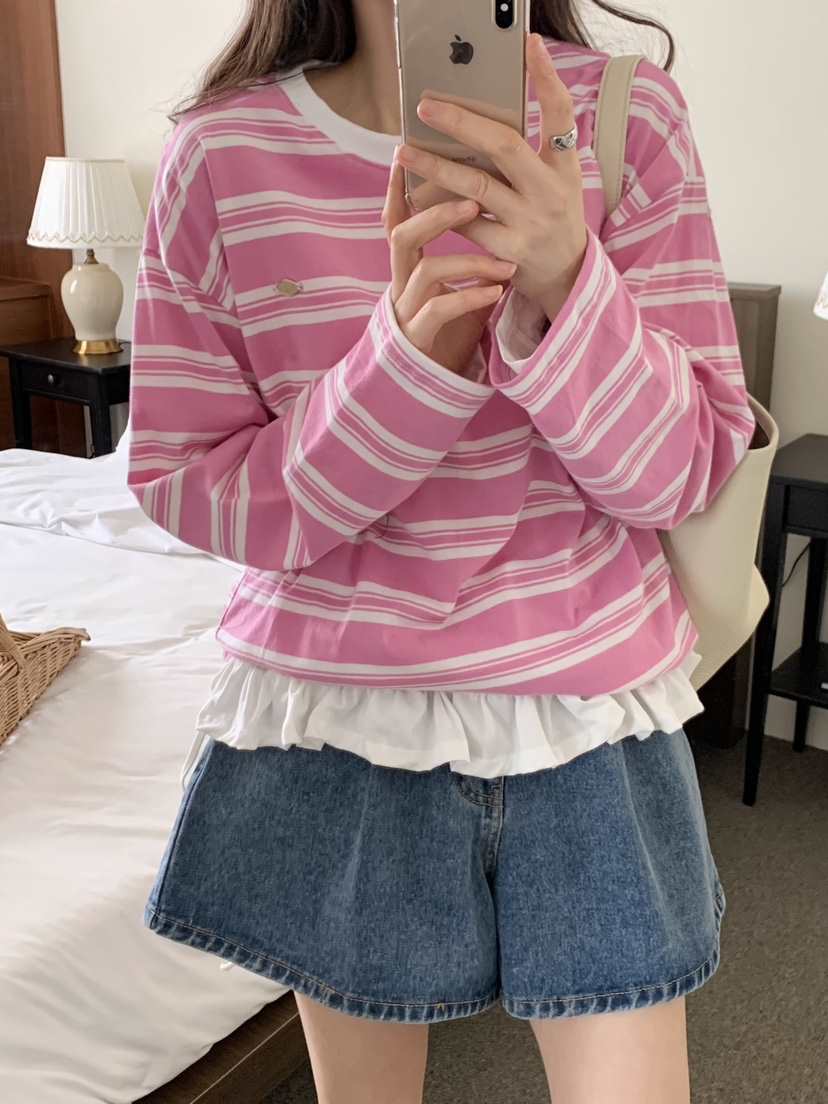 FORMSTUDIO直郵韓國代購㊣女裝新品熱賣25春夏人氣推薦長袖T恤FORMSTUDIO長袖T恤