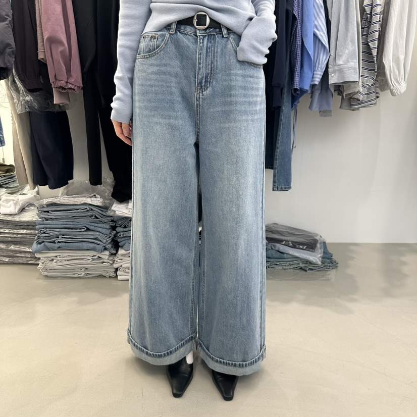 RIVER RAIN直郵韓國代購㊣女裝新品人氣時尚25春夏職業牛仔褲RIVER RAIN牛仔褲