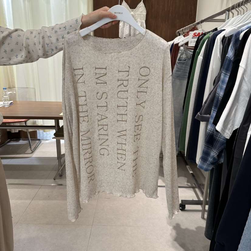 BUCKLE韓國直郵㊣女裝新品時尚人氣休閑熱賣推薦職業長袖T恤BUCKLE長袖T恤