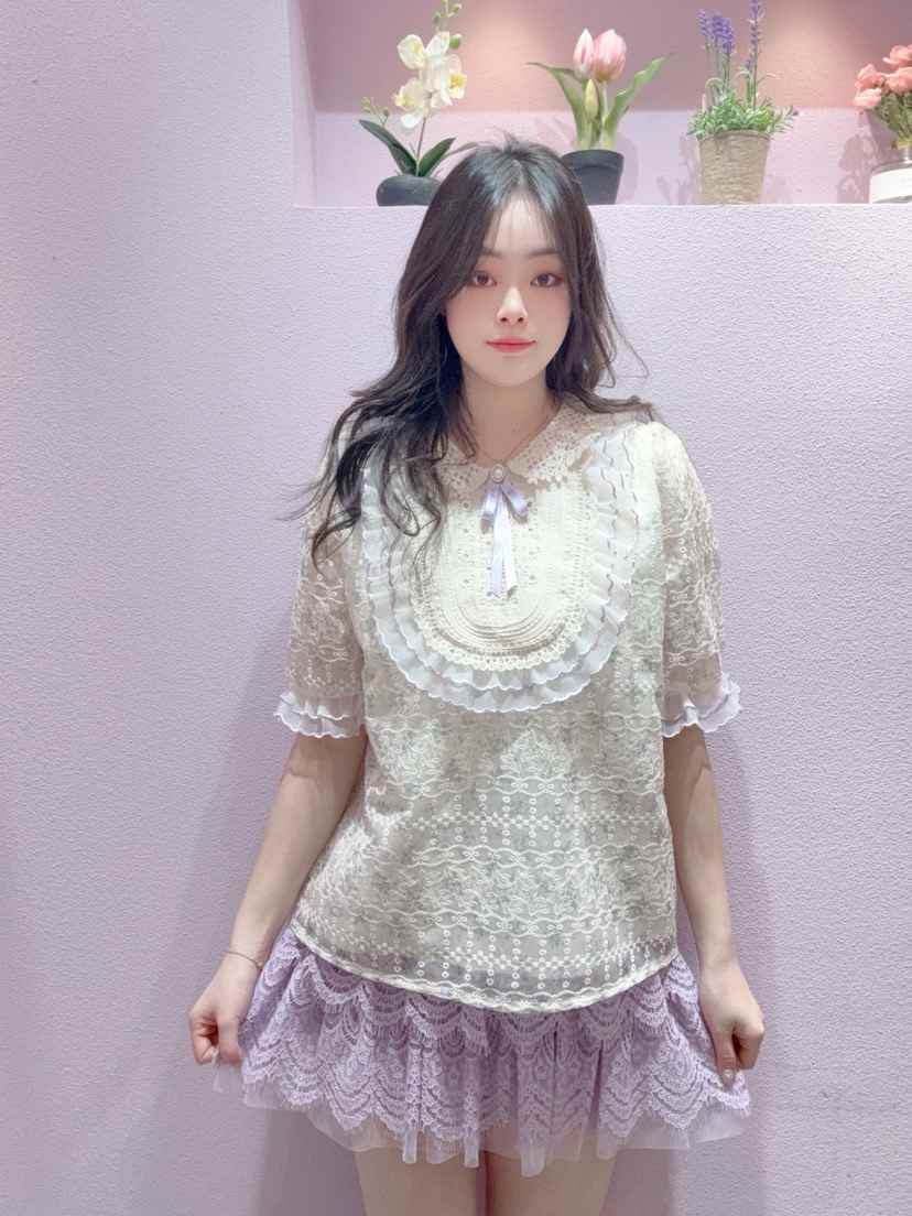 MS直郵韓國代購㊣女裝新款25春夏熱賣人氣職業時尚襯衫蕾絲衫MS襯衫/蕾絲衫