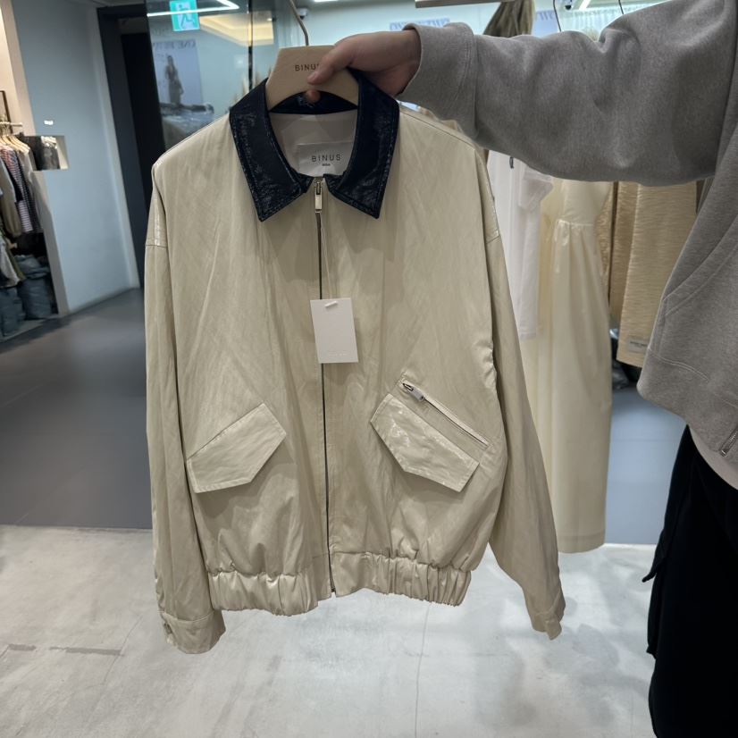 BINUS東大門代購女士新品推薦時尚人氣25春夏職業真品熱賣皮衣BINUS皮衣