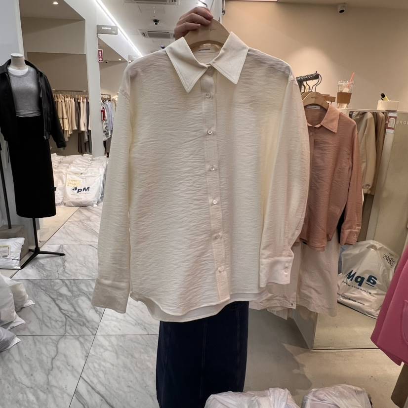 AFTERGLOW韓國直郵㊣東大門實拍女裝新品時尚襯衫蕾絲衫天絲羊毛AFTERGLOW襯衫/蕾絲衫