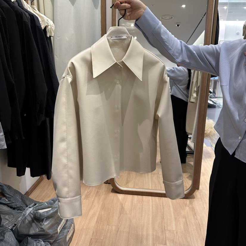 MUYBIEN韓國直郵㊣東大門實拍女裝新品休閑25春夏職業推薦皮衣MUYBIEN皮衣
