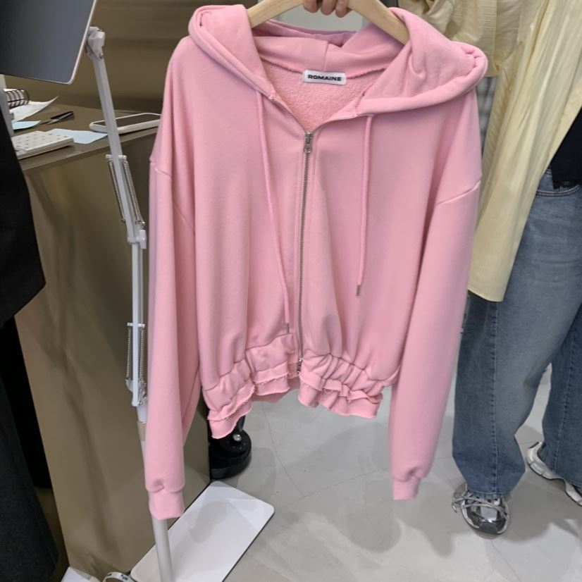 ROMAINE直郵韓國代購㊣女裝新款休閑推薦職業時尚衛衣拉鏈連帽ROMAINE衛衣